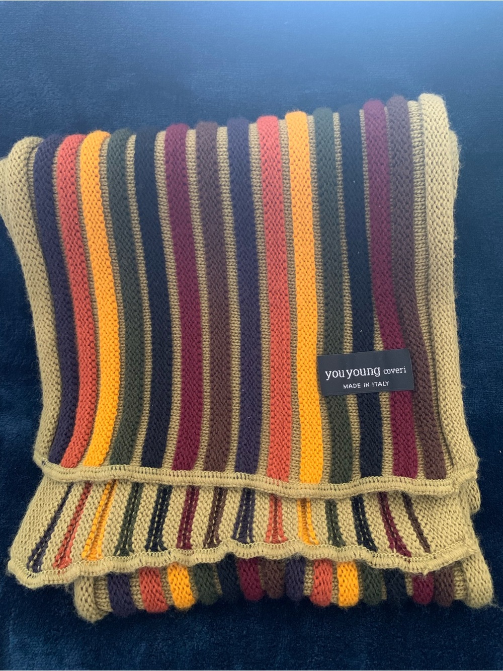 Vintage You Young Coveri Striped Italian Scarf